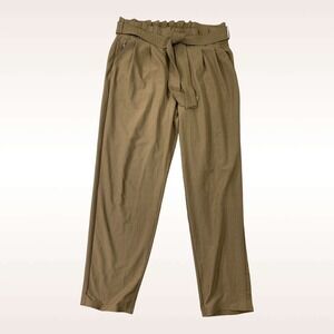 Athleta Pants 10 (32x27)‎ Brown Skyline Plaid Pant II Paperbag High Waist Tie